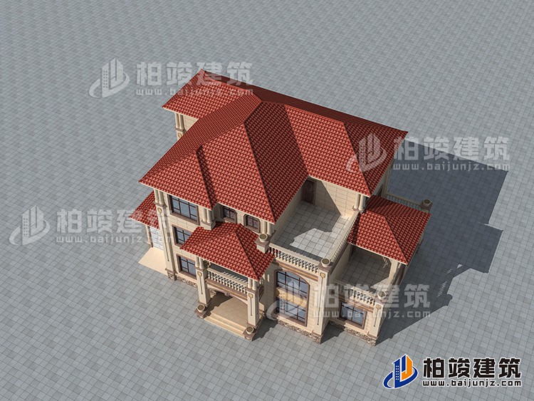 三层别墅设计图纸及效果图大全 欧式风格BZ3526-简欧风格